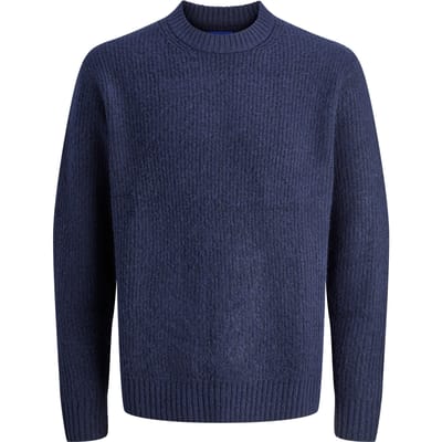 Jack & Jones - Heren Trui York Ollie Knit Crew Neck - Blauw - Maat XXL