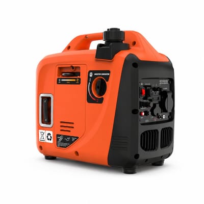 Generator - 1400W - Draagbaar - Noodstroomgenerator - AC 230V/DC 12V/USB Type-A en 2,5L Benzinetank - Zwart