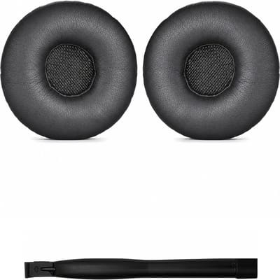 Set Oorkussens voor Jabra Headset - Biz 2300 Oorkussen - Biz 2300 Duo / Biz 2300 Mono / Biz 2300 MS / Biz 2300 UC / Biz 2300 USB / Biz 2300 QD / Biz 2400 - Kunstleer met Traagschuim - Zwart