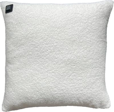 Warmpi® Teddy Warmtekussen – Wit Bouclé – Draadloos & Netstroom – Incl. powerbank (10.000mAh) + geïntegreerde 2,5m Kabel – 3 Warmtestanden tot +/- 60°C – Infrarood verwarmd kussen