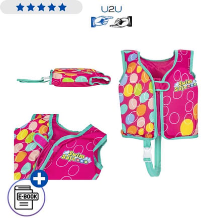 Bestway Roze Zwemvest 32177 56 cm Kinder Zwemhulp Met Foam Drijfvest 19-30 kg UPF50+ Verstelbaar Veilig Zwemvest Leren Zwemmen Met Ebook