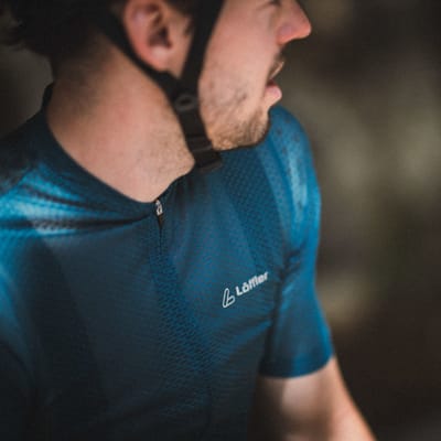 Loeffler fietsshirt korte mouwen M Bike Jersey FZ Cool Air Blue Coral - Blauw