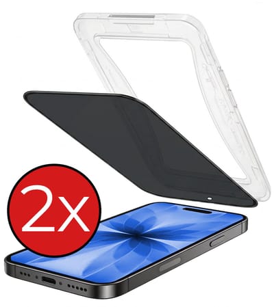 Privacy Screenprotector - 2 Stuks - Geschikt voor Apple iPhone 17 - Met Installatie Kit - Beschermglas - Anti-Spy - Flexibel Glas - Tempered Glass - Screen Protector