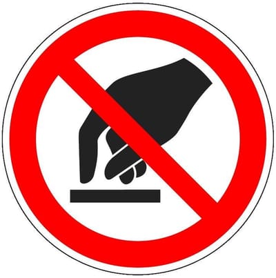 Niet aanraken bord - kunststof - P010 100 mm