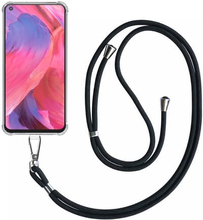 Telefoonhoesje Geschikt voor Oppo A54 5G / A74 5G Transparant Schokbestendig met Afneembaar Universeel Telefoonkoord - Backcover Case Siliconen ShockProof with Lanyard - Smartphonica geschikt voor Oppo A54 5G;Oppo A74 5G