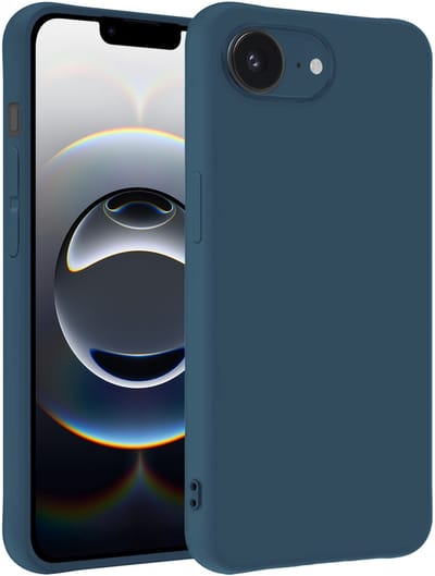 Hoesje - Geschikt voor Apple iPhone 16e / 17e - Sterk & Shockproof - Siliconen Case - Hoes Cover - Telefoonhoes - Donkerblauw