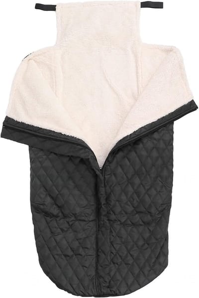 KZQ Rolstoeldeken met ritssluiting - lichtgewicht fleecevoering - waterdicht en warm - geschikt voor volwassenen en senioren - afmeting: 65 x 130 cm, zwart