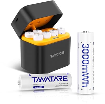 Oplaadbare Batterijen - AA Lithium - Apparaten Voeden - Stabiele 1.5V Output - 8 Stuks Set - Zwart