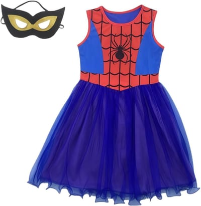 Halloween Kostuum voor Kinderen met Spin, Meisjes Kostuum met Masker, Luxe Verkleedoutfit voor Carnaval en Feestjes