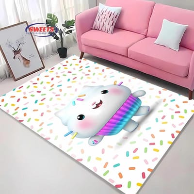 Disney Gabbys Poppenhuis Tapijt, Kleed voor Woonkamer Slaapkamer, Sofa Keuken Deurmat Decoratieve Mat, Kinderen Antislip Vloer Duurzame Mat, Cadeau 100x150cm