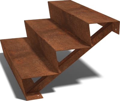 Cortenstaal tuintrap - 3-trede - 72 x 100 x 51 cm - MySteel