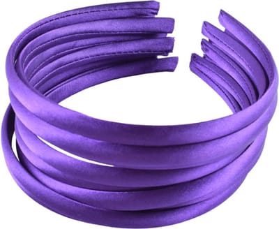 Fako Fashion - Diadeem - Hoofdband - Haarband - Satijn - 10mm - Donkerpaars - 10 Stuks