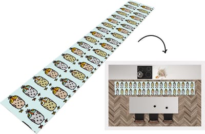Keukenloper - Loper keuken - Patronen - Uil - Blauw - 300x50 cm - Keukenloper vinyl