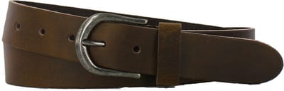 Leren Heren/Dames Riem | 3,5cm breed | Riemmaat: 85cm (totale lengte: 100cm) | 100% echt leer | Nikkelvrije gesp | Kleur: bruin