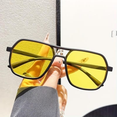 Aviator Zonnebril voor Heren Gepolariseerd Origineel Klassiek UV400 Zonnebril yellow