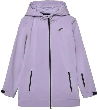 4F Kinder Ski-Softshell Jas - Winddicht, Waterafstotend, Maat 122, Paars, Comfortabel met Fleecevoering, Ideaal voor Outdooractiviteiten en Sneeuwavonturen, Mode en Bescherming Gecombineerd