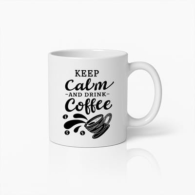 Koffieliefhebber Mok 330ml – “Blijf Kalm en Drink Koffie” – Inspirerende Koffiekop Cadeau voor Vrienden & Collega’s