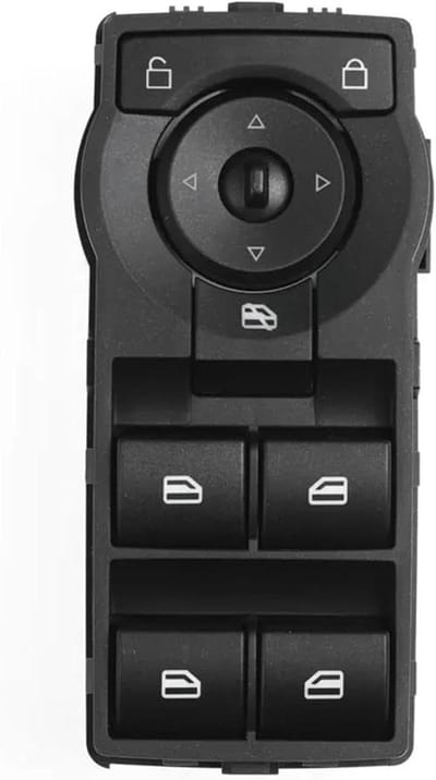 Raamschakelaar Elektrisch - Ruitbediening Schakelaar - Auto Onderdelen Vervangen - Plug and Play - Standaard Maat - Zwart met Rode Verlichting
