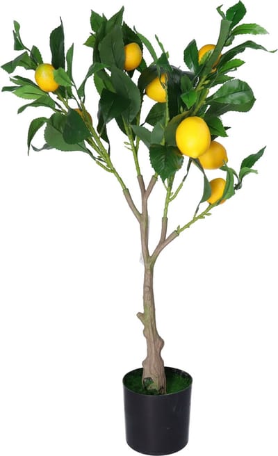 H&S Collection Kunst citrus boom in pot - citroen - 70 cm - kunstplant - voor binnen