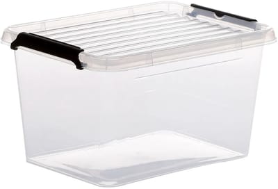 5Five opberg kist met deksel - Clip Box - 2 liter - 19 x 15 x 11 cm - kunststof - transparant