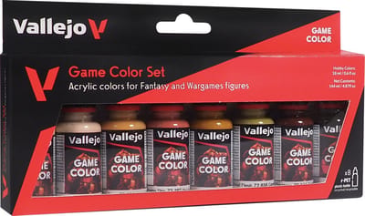 Vallejo Hobbyverf Acrylverf - 72187 Huidskleuren voor Fantasy and Wargames - Game Color - Acryl Set - 8x Verf set - 8 x18 ml
