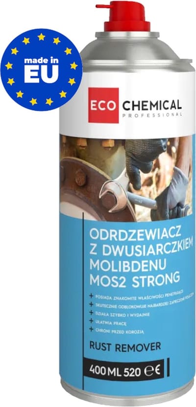 MoS2 STRONG Roestverwijderaar 400ml - MADE in EU - Industriële Roestoplosser - Zeer sterk tegen Corrosie - Voor Auto Fiets Motor Caravan Boot