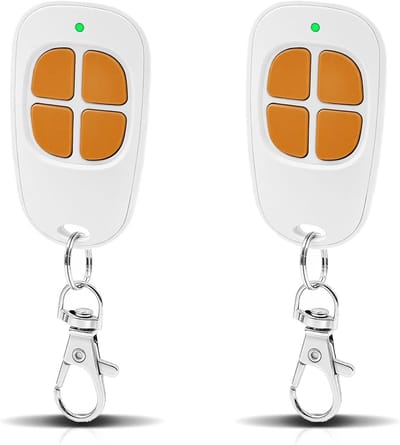 2 x 4-kanaals afstandsbediening 433.92MHz voor poort en garage, veilig en duurzaam, eenvoudig te programmeren, oranje, compatibel met AAM0085