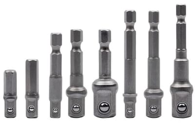 Dopsleuteladapter Set - 8-delige 1/4, 3/8, 1/2 inch Adapter voor Accuschroevendraaiers en Boormachines