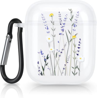 Schattige Bloemen TPU Hoes voor Airpods 1/2 - Transparante Shockproof Bescherming