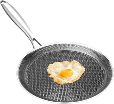 Pannenkoekenpan Antiaanbak - Koekenpan Grill - Ontbijt Bereiden - Honingraat Coating - 24-28 cm - Meerkleurig