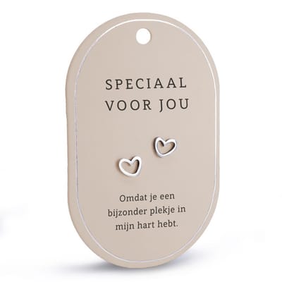 Hart oorbellen - Speciaal voor jou zilver