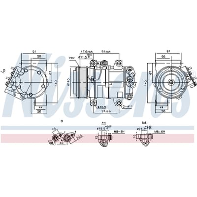 Compressor, airconditioner NISSENS 890874