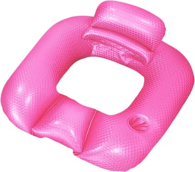 Drijvend Ligbed - Opblaasbare Stoel - Ontspannen Buiten - Compact Opvouwbaar - 90x80x40cm - Roze