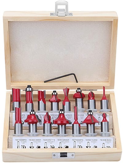 15PCS 12.7mm 1/2 Inch Shank Tungsten Carbide Freesbitset voor Houtbewerking, Ideaal voor Deuren, Tafels en Kasten, DIY Gereedschap voor Precisiewerk
