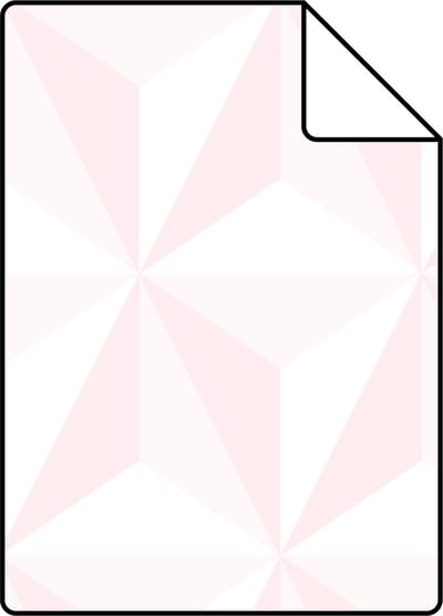 Proefstaal ESTAhome behang grafisch 3D motief licht roze - 26.5 x 21 cm - 138911-S