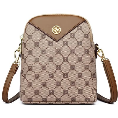 Sac Coquille Polyvalent Sac Bandoulière pour Femme Sac pour Téléphone Portable Haut de Gamme Sac à Épaule Multicouche Couleur Contrastée Sac Serré pour Femme beige