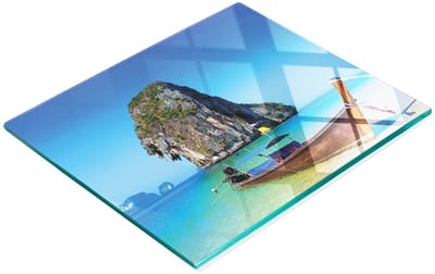 Multifunctionele decoratieve glazen snijplank voor in de keuken, strandthema Thailand, 60x52 cm
