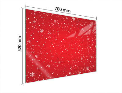 TMK ArtDeko 70x52 Serie - Glazen Beschermplaat - Rood - Veilige Montage - Multifunctioneel Ontwerp