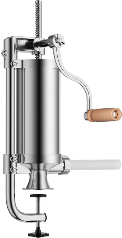 COSTWAY 1,5 kg worstmachine handmatig, worstmachine van roestvrij staal, worstmachine zilver, worstpers met tafelklem, worstspuit incl. vulbuizen (1,5 kg - 4 vulbuizen)