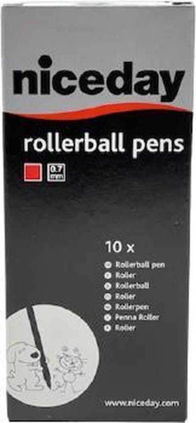 Niceday Rollerball Pens Rood 0.7 mm 10x