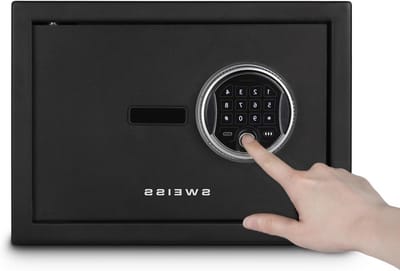 Elektronische Kluis - Veilig Opbergkist - Waardevolle Spullen Beveiligen - Biometrische Toegang - 12 Liter - Zwart