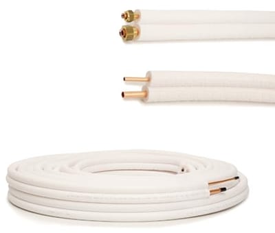 Koudemiddelleiding 1/4 inch + 3/8 inch - Dubbel Voorgeïsoleerde Koperen Buisrol voor Koelsystemen