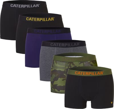 CAT Heren Boxershorts 6-Pack Multipack Effen/Camouflage - Maat M