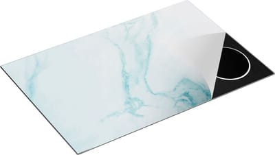 Chefcare Inductie Beschermer Lichtblauwe Marmer - Blauw - 80x50 cm - Afdekplaat Inductie - Kookplaat Beschermer - Inductie Mat