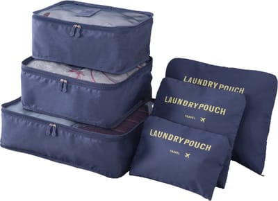 SY Goods - Premium Koffer Organiser set 6-delig blauw | Travel packing cubes | Reistas | bagage | luggage organizer | Travel organizer bags | backpack organizer | Reiskoffer organizer