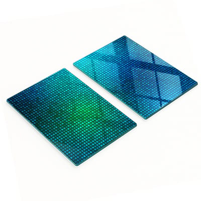 Decoratieve glazen snij- en serveerplanken, abstract ontwerp, 2x40x52 cm
