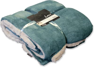 D- Unique Living - Lars Coral Fleece/suede Plaid 150x200cm Mineral Blue