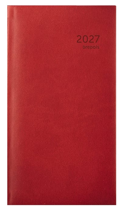 Brepols agenda 2027 - OPTIVISION POCKET [0.717] - CLASSICA - Zakagenda - 1 week op 2 pagina's - Weekoverzicht - Rood - 9 x 16 cm