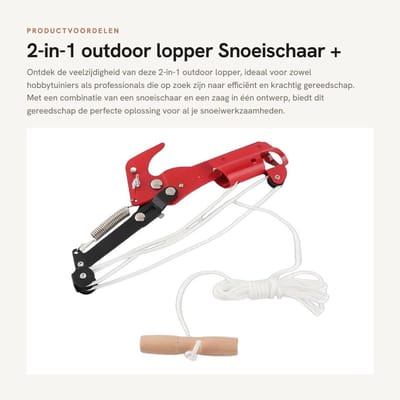 Dailygoods- Takkenschaar 2-in-1 - Snoeischaar/Zaag - Hoogwaardig Zaagblad - Intrekbare Paal - Lichtgewicht - Efficiënte Tuinsnoei