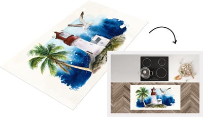 Keukenloper - Loper keuken - Vuurtoren - Palmboom - Vogel - 120x60 cm - Keukenloper vinyl